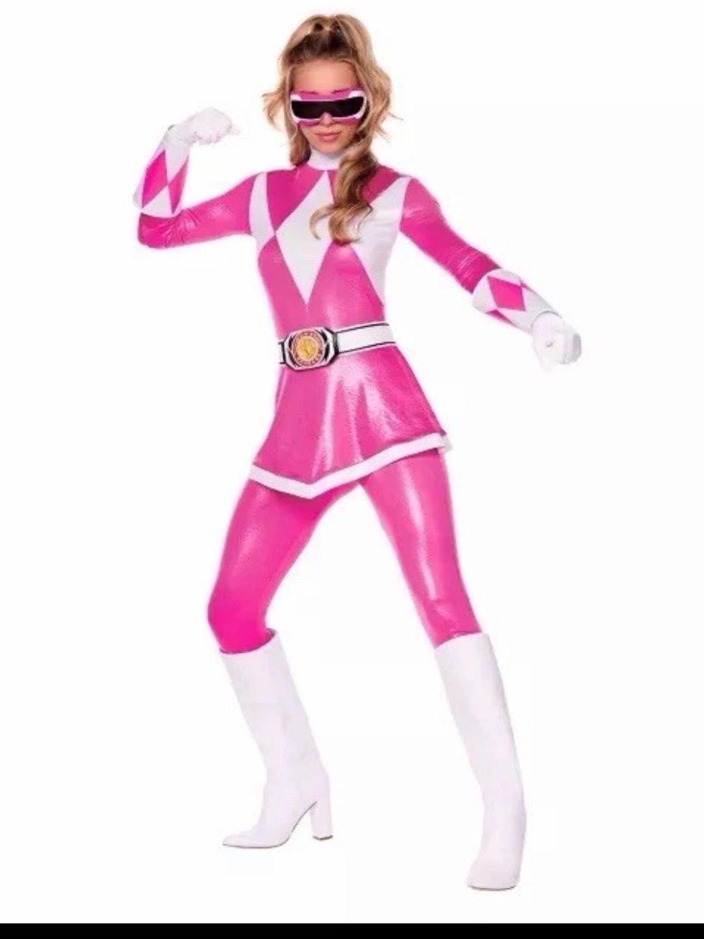 Spirit Halloween mighty morphin Pink Power Ranger Costume Medium NWT